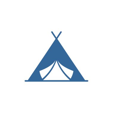 Çadır logosu tasarım vektör şablonu, açık hava logo tasarımı konsepti, simge sembolü