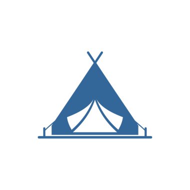 Çadır logosu tasarım vektör şablonu, açık hava logo tasarımı konsepti, simge sembolü