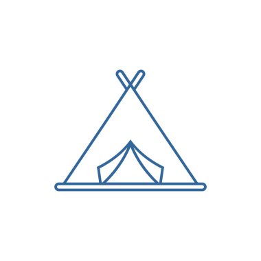 Çadır logosu tasarım vektör şablonu, açık hava logo tasarımı konsepti, simge sembolü