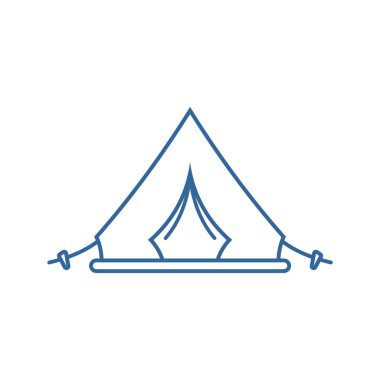 Çadır logosu tasarım vektör şablonu, açık hava logo tasarımı konsepti, simge sembolü