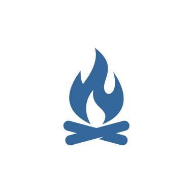 Şenlik ateşi logo tasarım vektör şablonu, açık hava logo tasarım konsepti, simge sembolü