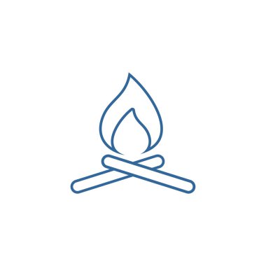 Şenlik ateşi logo tasarım vektör şablonu, açık hava logo tasarım konsepti, simge sembolü