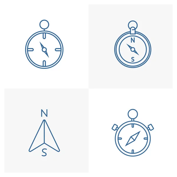 Zestaw Szablonów Wektorowych Projektu Logo Kompasu Koncepcja Projektu Logo Zewnętrznego — Wektor stockowy