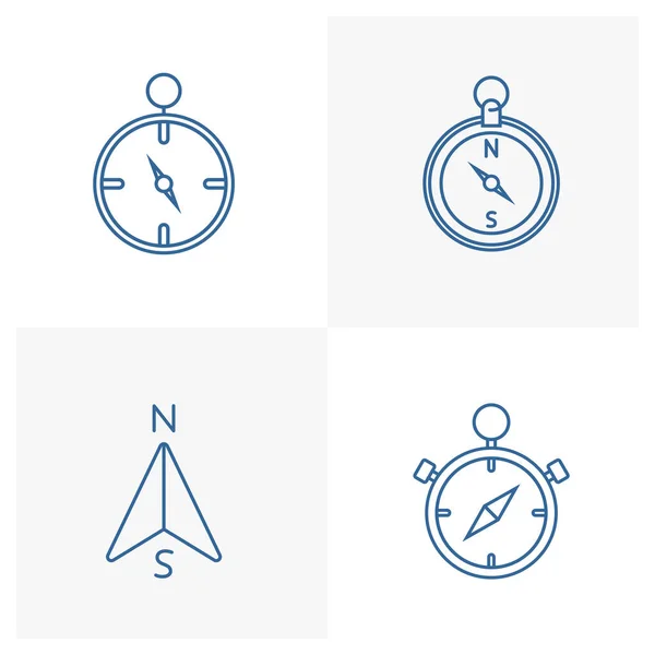 Pusula logo tasarım vektör şablonu, açık hava logo tasarım konsepti, simge simgesi kümesi