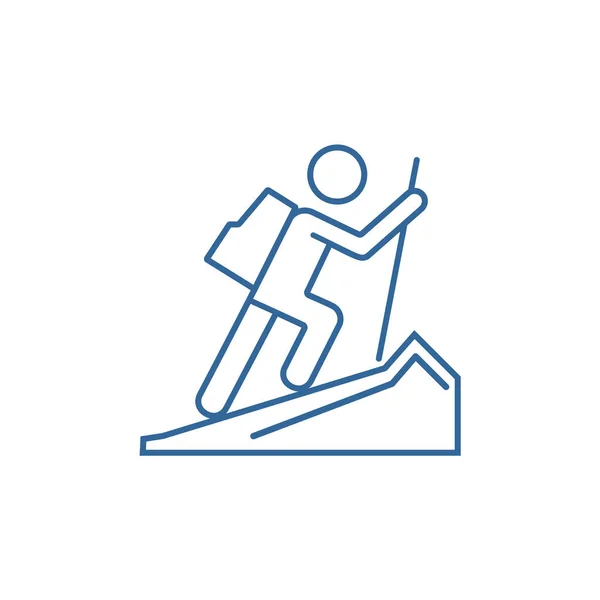 Climber Logo Design Vektorschablone Reise Logo Designkonzept Icon Symbol — Stockvektor