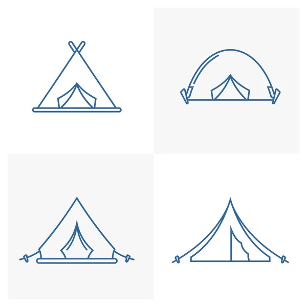 Conjunto Modelo Vetor Design Logotipo Tenda Conceito Design Logotipo Livre —  Vetores de Stock