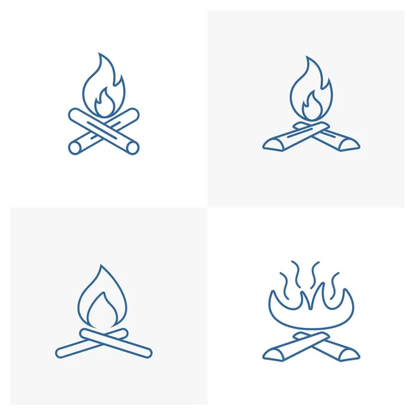 Conjunto Modelo Vetor Design Logotipo Bonfire Conceito Design Logotipo Livre —  Vetores de Stock