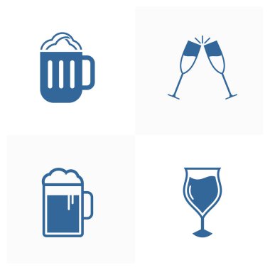 Bira ikonu tasarım vektör şablonu, Parti tasarım konsepti, simge sembolü, illüstrasyon