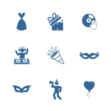 Parti simge tasarım vektör şablonu, Parti tasarım konsepti, simge sembolü, illüstrasyon