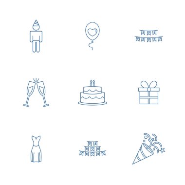 Parti simge tasarım vektör şablonu, Parti tasarım konsepti, simge sembolü, illüstrasyon