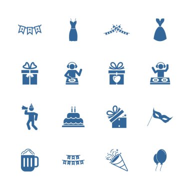 Parti simge tasarım vektör şablonu, Parti tasarım konsepti, simge sembolü, illüstrasyon