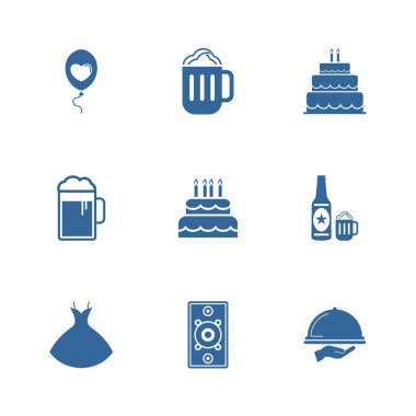 Parti simge tasarım vektör şablonu, Parti tasarım konsepti, simge sembolü, illüstrasyon