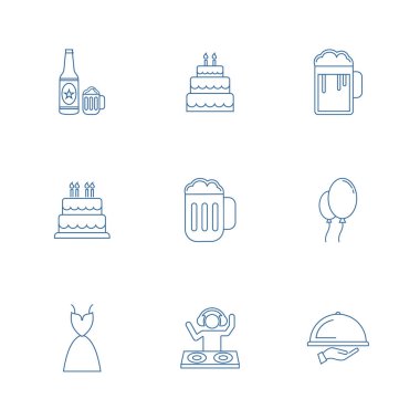 Parti simge tasarım vektör şablonu, Parti tasarım konsepti, simge sembolü, illüstrasyon