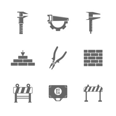 Teknik simge vektörü kümesi, Mühendislik basit simge şablonu, Yaratıcı Ayar simgesi tasarımı, İllüstrasyon