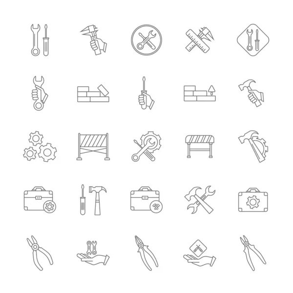 Set Technical Icon Vector Engineering Simple Icon Template Creative Setting — Stock Vector
