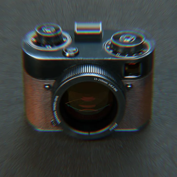 Aberration Stilisierung alte Vintage Fotokamera 3d Render — Stockfoto