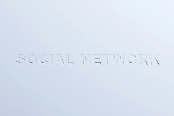 Cut-out paper lettering Social Network for web design. 3d render — Stock Photo, Image