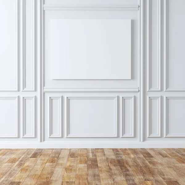 Prázdný pokoj typu Classic s laminátových podlah — Stock fotografie
