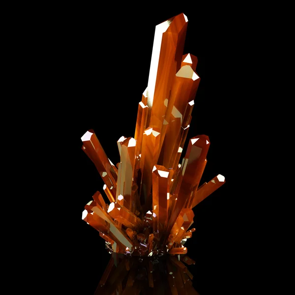 Gewachsene braune glänzende Kristalle (Wissenschaftsbild)) — Stockfoto