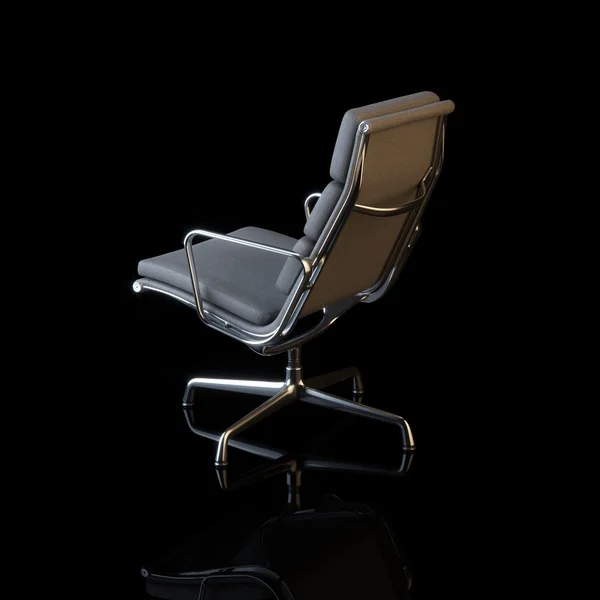 Modern textile office armchair on black background