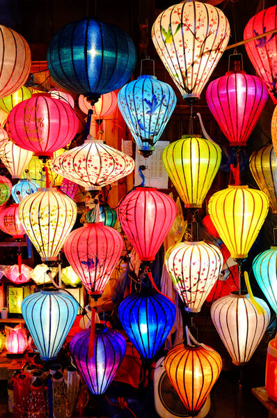 Close up shot of some traditional Colorful lanterns