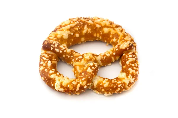 Cheese Pretzel White Background — Stock Photo, Image