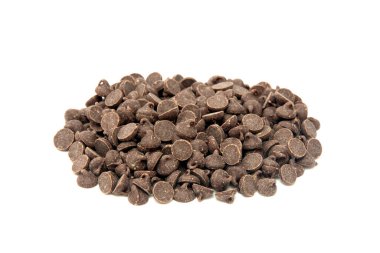 Beyaz arka planda çikolata damlaları