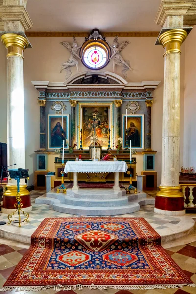 Interiér Kostela San Salvatore Silvi Paese Itálie — Stock fotografie