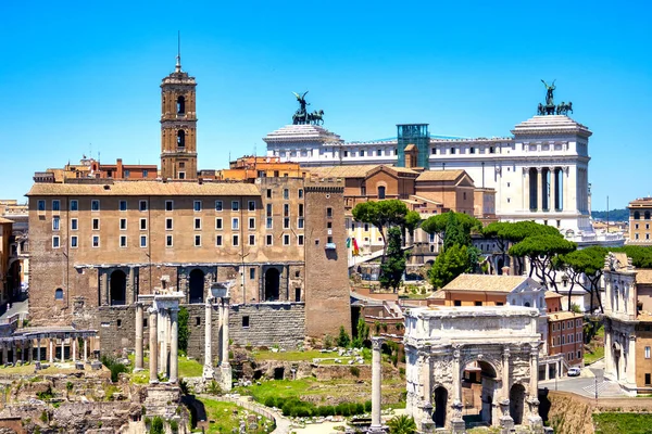 Rear View Campidoglio Roman Forum Rome Italy — Stock Photo, Image