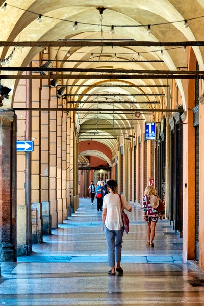 Porticoes Strada Maggiore Bologna Olaszország — Stock Fotó
