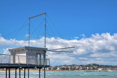Adriyatik Denizi üzerindeki Trabocco, Pescara, İtalya
