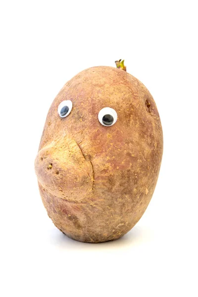 Potato Googly Eyes Solanum Tuberosum White Background — Stock Photo, Image