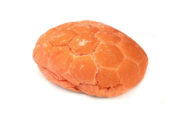 白色背景的番茄红面包 — 图库照片