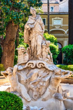 1730 Avlu çeşmesi Venezia Sposa il Mare Yazan Carlo Monaldi Palazzo Venezia, Roma, İtalya.