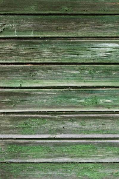 Old boards, background texture. Green paint. horizontal boards with old paint — Stock Photo, Image