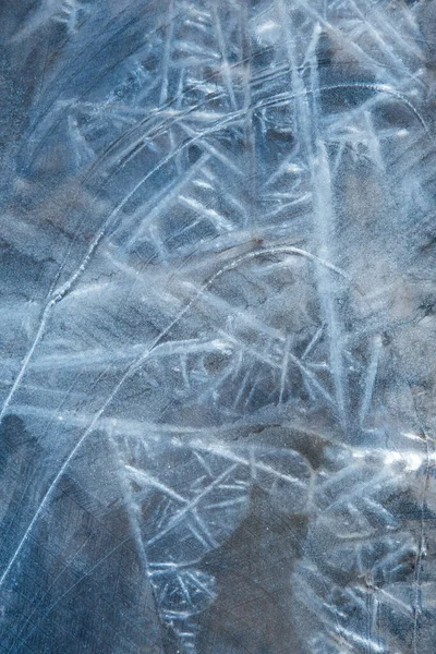 Eisstruktur. Abstrakte Illustration in Blautönen. Hintergrund, Textur des gefrorenen Wassers. Frostige Zeichnung am Fenster — Stockfoto