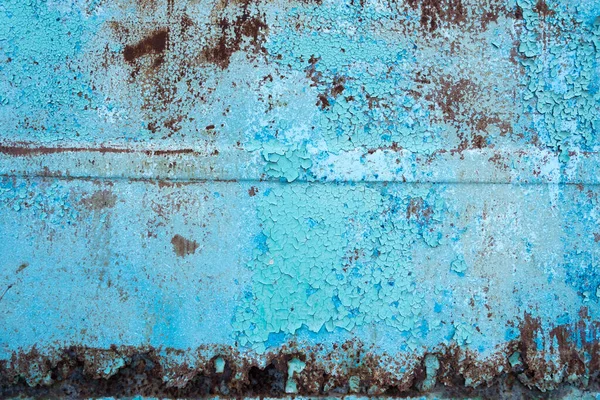 Rusty surface texture. Peeling blue paint. Background — Stock Photo, Image