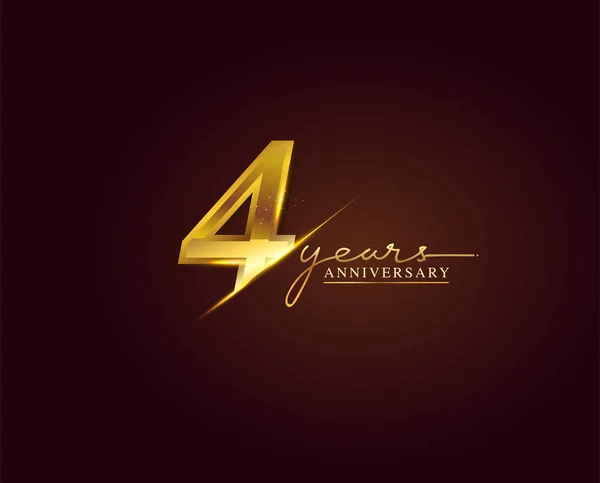Roky Výročí Logo Golden Colored Izolované Elegantním Pozadí Vektorový Design — Stockový vektor