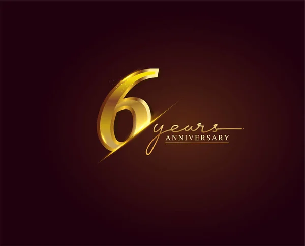 Years Anniversary Logo Golden Colored Izolované Elegantním Pozadí Vektorový Design — Stockový vektor