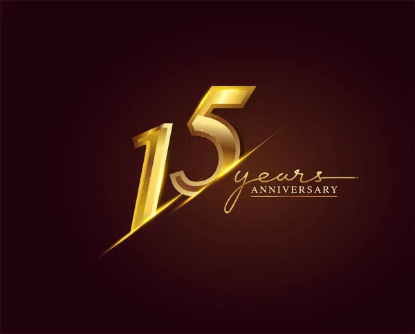 Logo Aniversario Años Dorado Aislado Sobre Fondo Elegante Diseño Vectorial — Vector de stock