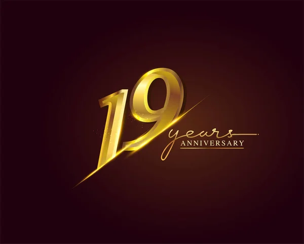 Logo Aniversario Años Dorado Aislado Sobre Fondo Elegante Diseño Vectorial — Archivo Imágenes Vectoriales