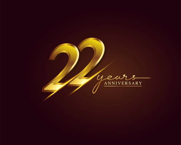 Anos Anniversary Logo Dourado Colorido Isolado Fundo Elegante Design Vetorial —  Vetores de Stock