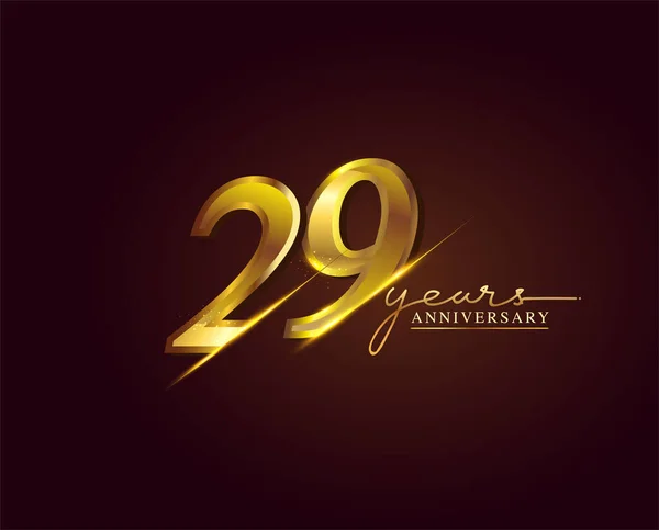 Anos Anniversary Logo Dourado Colorido Isolado Fundo Elegante Design Vetorial —  Vetores de Stock