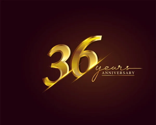 Anos Anniversary Logo Dourado Colorido Isolado Fundo Elegante Design Vetorial — Vetor de Stock