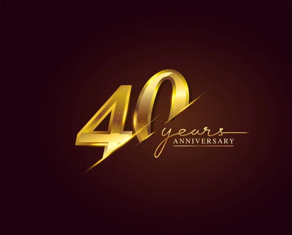 Years Anniversary Logo Golden Colored Isolated Elegant Background Vector Design — Stock Vector