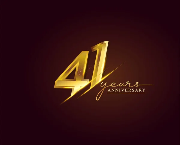 Anos Anniversary Logo Dourado Colorido Isolado Fundo Elegante Design Vetorial —  Vetores de Stock