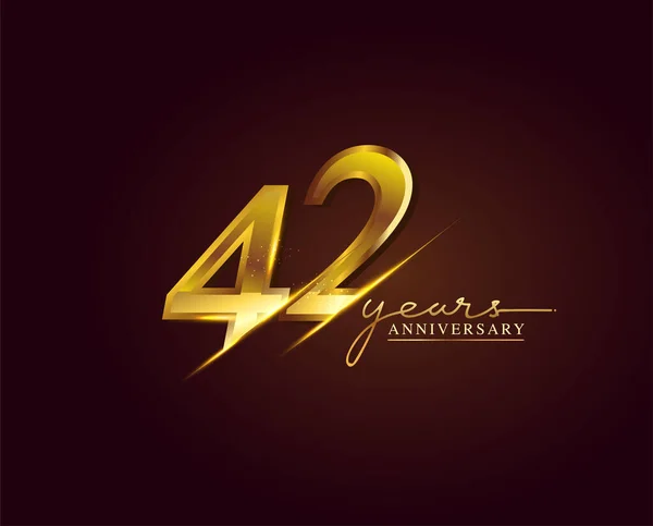Years Anniversary Logo Golden Colored Isoliert Auf Elegantem Hintergrund Vektordesign — Stockvektor