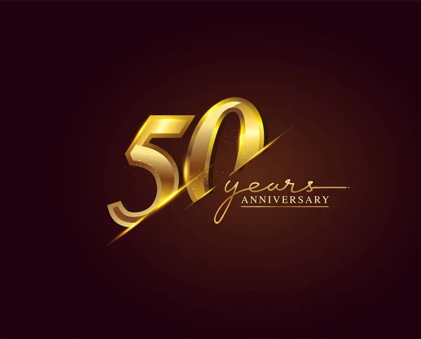 Logo Años Aniversario Golden Colored Aislado Sobre Fondo Elegante Diseño — Vector de stock