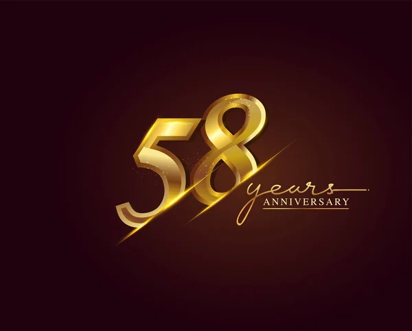 Anos Anniversary Logo Dourado Colorido Isolado Fundo Elegante Design Vetorial — Vetor de Stock