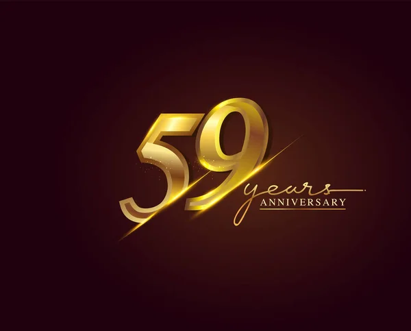 Years Anniversary Logo Goldfarbig Isoliert Auf Elegantem Hintergrund Vektordesign Für — Stockvektor